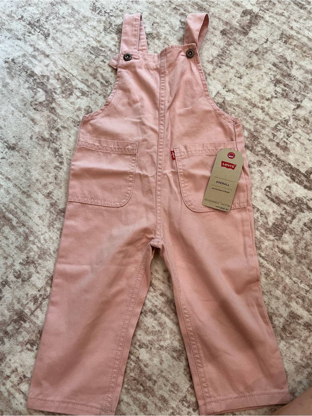 Levi's Pink Kids Overalls with Front Patch Pockets